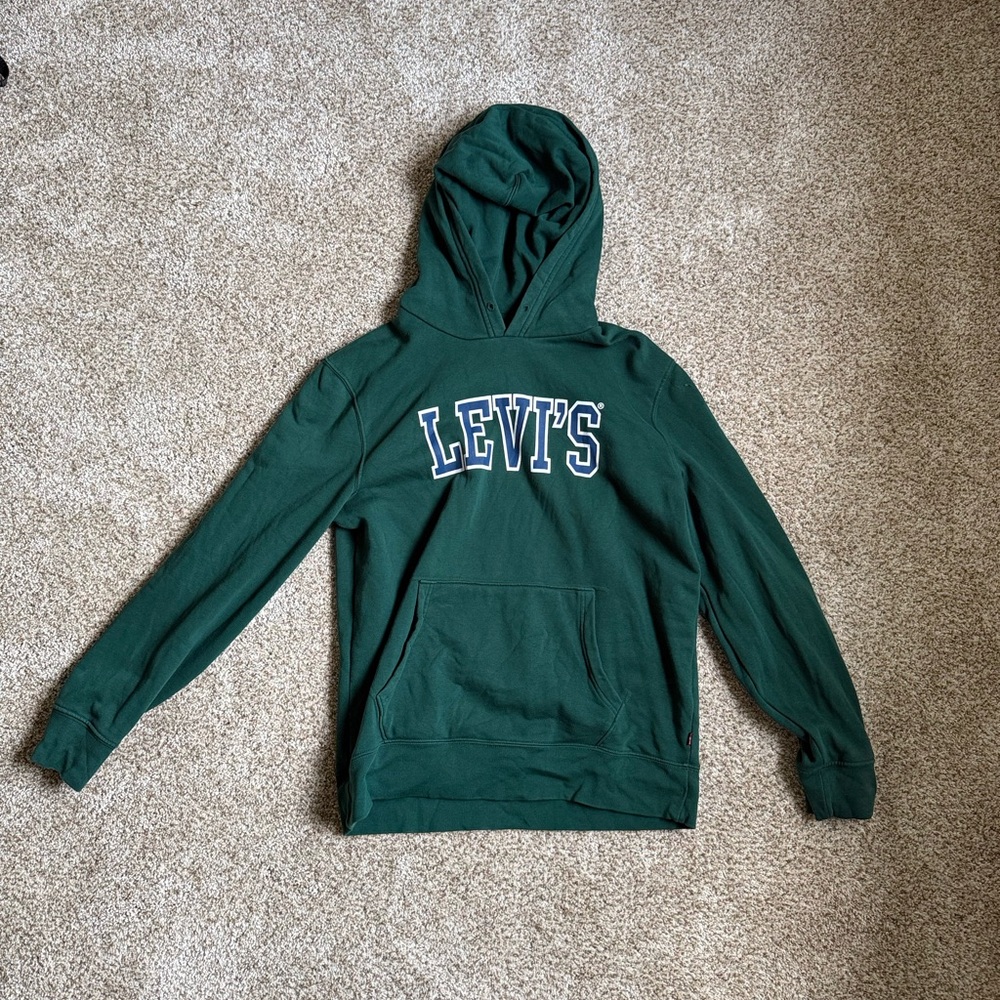 Levi's Dark Green Hooded Pullover with Navy Logo